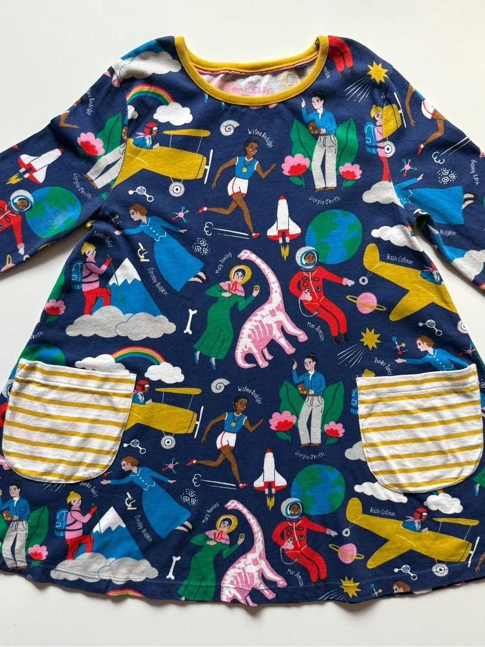 Mini Boden Girls When I Grow Up Print Tunic in Starboard Blue - Size 8-9Y